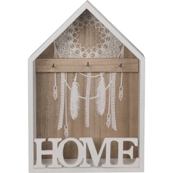 Železářství GiftyCity Skříňka na klíče bílá/hnědá