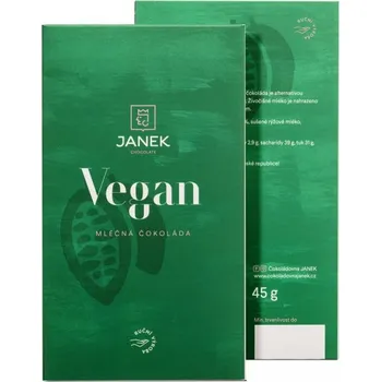 Čokoláda JANEK Vegan - Bean to bar mléčná čokoláda 45 g