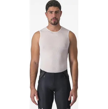 cyklistický dres Funkční triko Castelli Pro mesh 2.0 White bez rukávu Podkarta: S