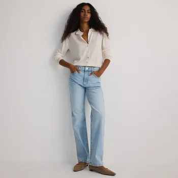 Dámské džíny Reserved - Džíny straight se středně vysokým sedem - modrá - YS041-50J - YS041-50J-38