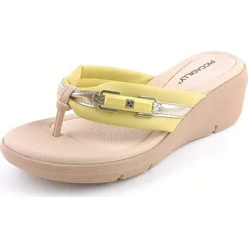 Dámské žabky Dámské žabky na klínku Piccadilly 540373-5 žluté 40