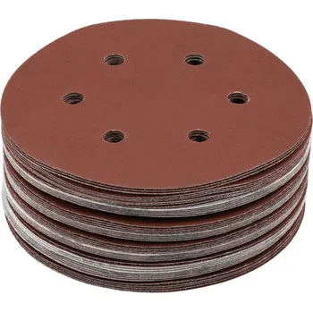 Brusný papír Papír brusný 150mm P240 s 6 otvory - suchý zip - 50ks YATO