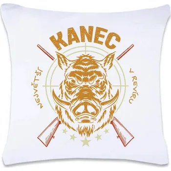 Dekorativní polštářek Dekorační polštář Největší kanec v revíru 40 x 40 cm Oboustranný tisk: NE