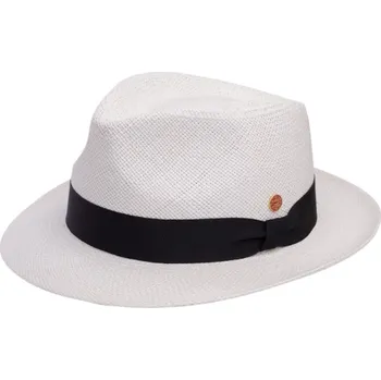 Klobouk Panamský klobouk Trilby bělený s černou stuhou - ručně pletený, UV faktor 60 - Mayser Maleo Velikost: 59 cm (L)