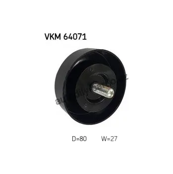 Rozvod motoru Vratná/vodící kladka, klínový žebrový řemen SKF VKM 64071