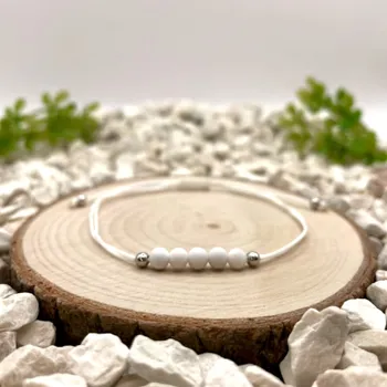 Náramek Certom originální provázkový náramek s magnezitem a stříbrnými prvky 0176