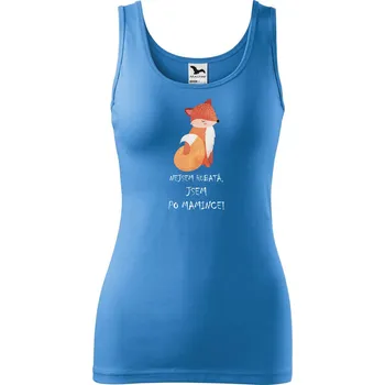 Dámské tílko s potiskem Liška Velikost: S, Barva: Azurově modrá
