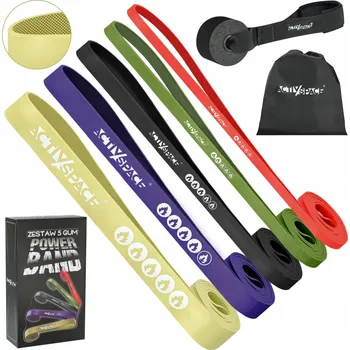 Posilovací guma Activ/Space sada 5 kusů, vícebarevná, 208 cm, odpor 1-145 kg