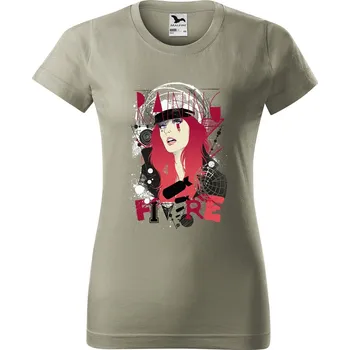 Dámské tričko Dámské tričko Raining fire Barva trička: Světlá khaki - 28, Velikost: M