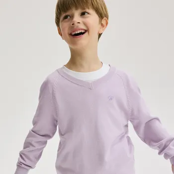 Chlapecká mikina Reserved - Hladký svetr s vysokým podílem viskózy - levandulová - 796BE-04X - 796BE-04X-170