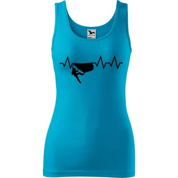 Dámské tílko s potiskem Tep horolezec Velikost: L, Barva: Tyrkysová