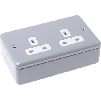 Elektrická zásuvka Zásuvka Šedá 2cestná nespínaná 13A Vnitřní IP2XD MK Electric 230 V