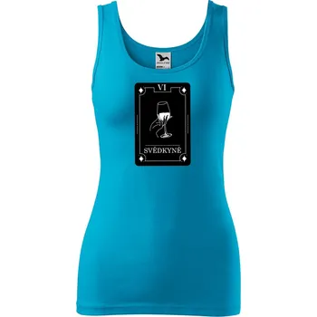 Dámské tílko s potiskem Svědkyně tarot Velikost: S, Barva: Tyrkysová