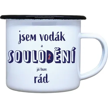 Smaltovaný hrnek plecháček s potiskem soulodění Objem: 330 ml