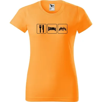 Dámské tričko Dámské tričko s potiskem Život v přírodě Barva trička: Světlá khaki - 28, Velikost: XS