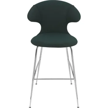 Barová židle Umage, Barová židle s opěradlem Time Flies na chromových nožkách tmavě zelená - Formadore