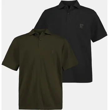 Pánská košile JP1880, Plus size Polokošile JP1880, kolekce Basic, 2-balení, piké, česaná bavlna pro plnoštíhlé nadměrná velikost, 704317430-1456, zelený, 7XL, Plus size oblečení, Oblečení pro vysoké muže, Nadměrné velikosti, Oblečení pro plnoštíhlé.