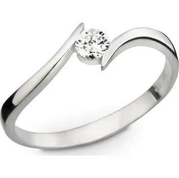 Prsten Zásnubní prsten z bílého zlata s přírodním diamantem 223.90 Velikost: 52