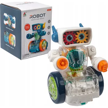 Robot ROBOT S OZUBENÝMI KOLY NA KOLEČKÁCH S BAREVNÝM SVĚTLEM A ZVUKEM