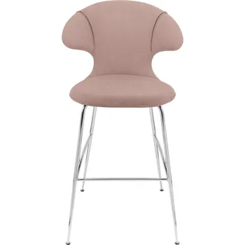 Barová židle Umage, Barová židle s opěradlem Time Flies na chromových nožkách růžová - Formadore