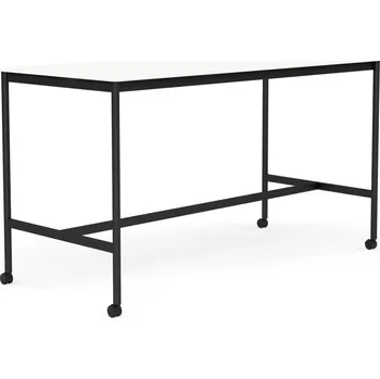 Jídelní stůl Muuto, Stůl na kolečkách Base laminovaný ABS nohy černé 85 x 190 x 105 cm bílý - Formadore