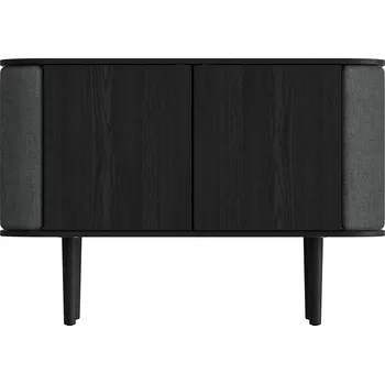 Komoda Umage, Dvoudveřová komoda Treasures černý dub a tmavě šedá tkanina - Formadore