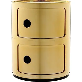 Zásuvkový kontejner Kartell, Skříňka Componibili kulatá dvoudveřová metalizovaná zlatá - Formadore