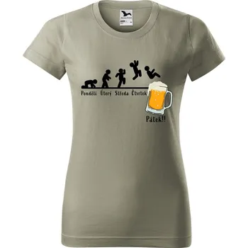 Dámské tričko Dámské tričko s potiskem Týden Barva trička: Světlá khaki - 28, Velikost: S