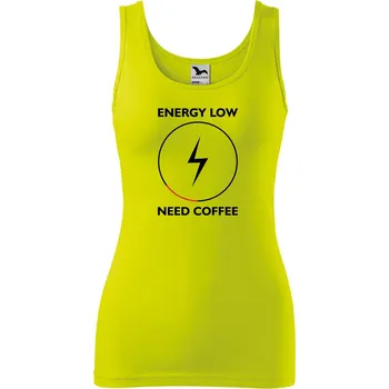 Dámské tílko s potiskem Need coffee Velikost: XS, Barva: Limetková