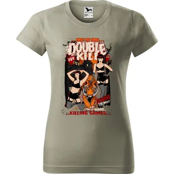 Dámské tričko Dámské tričko s potiskem Double kill Barva trička: Světlá khaki - 28, Velikost: XS