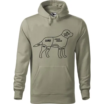 Pánská mikina Pánská mikina s potiskem Kde drbat psa Velikost (muž): 3XL, Vyberte barvu: Světlá khaki