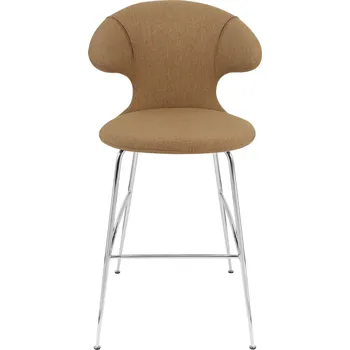Barová židle Umage, Barová židle s opěradlem Time Flies na chromových nožkách hnědá - Formadore