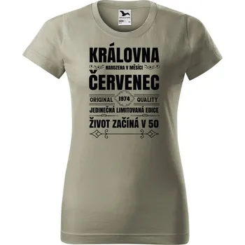 Dámské tričko Dámské tričko s potiskem Narození královny Barva trička: Světlá khaki - 28, Velikost: 2XL