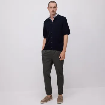 Pánské kalhoty Reserved - Kalhoty chino slim - pudrově zelená - 625DT-97X - 625DT-97X-32