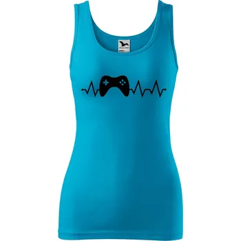 Dámské tílko s potiskem Tep gaming Velikost: L, Barva: Tyrkysová