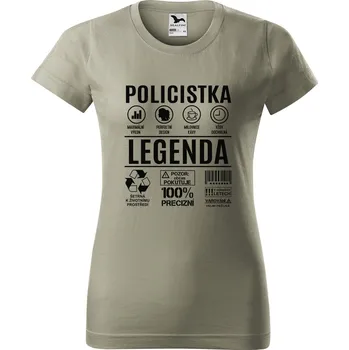 Dámské tričko Dámské tričko Policistka legenda Barva trička: Světlá khaki - 28, Velikost: M