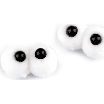 Bambulkové oči 15x30 mm, barva bílá