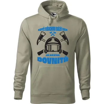 Pánská mikina Pánská mikina s potiskem Běžím dovnitř Velikost (muž): 2XL, Vyberte barvu: Světlá khaki