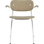 Audo Copenhagen, Židle Co čalouněná s područkami na chromových nožkách béžová - Formadore