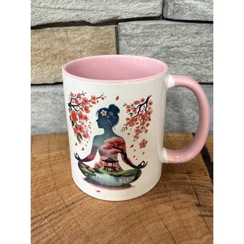 Jógový/meditační keramický hrnek jarní probuzení