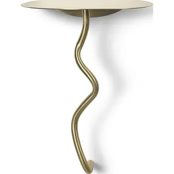 Ferm Living, Stolek s uchycením ke zdi Curvature mosaz - Formadore