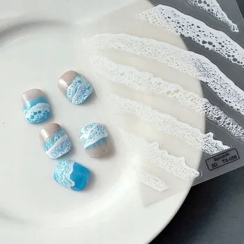 Samolepky na nehty Samolepící konvexní vzory VODA VLNY MOŘSKÁ PĚNA