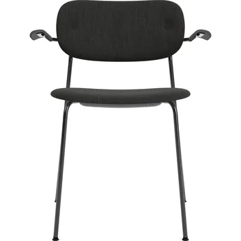 Jídelní židle Audo Copenhagen, Židle Co čalouněná s područkami na černých nožkách černá - Formadore