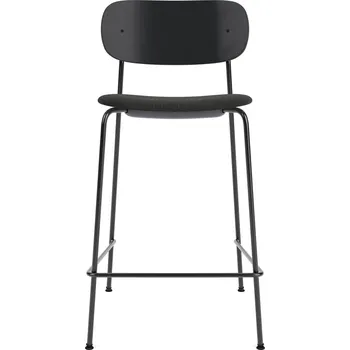 Barová židle Audo Copenhagen, Barová židle s opěradlem Co zádová opěrka černý dub s čalouněným sedákem na černých nožkách 95 cm černá - Formadore