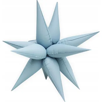 Balónek VELKÝ FÓLIOVÝ BALÓNEK Matná Modrá HVĚZDA boho béžová 76 cm