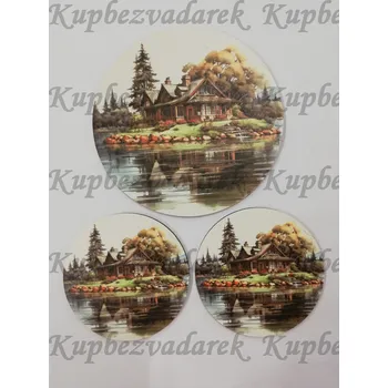 Podtácek sololak - sada kruh 15cm + 10cm - Chata u jezera