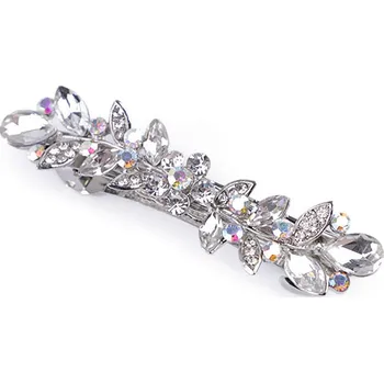 Francouzká spona do vlasů s broušenými kamínky s AB efektem, barva crystal AB