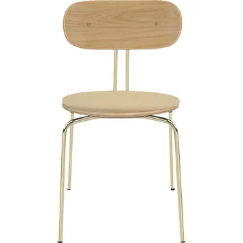 Jídelní židle Umage, Židle Curious s čalouněným sedákem na mosazných nožkách světle béžová - Formadore