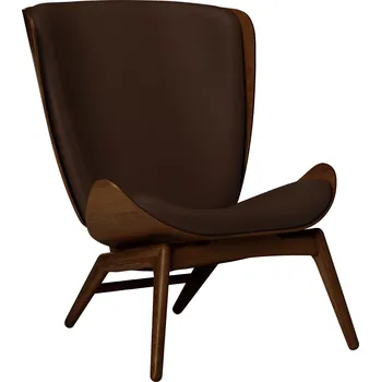 Obývací pokoj Umage, Křeslo The Reader Hope kožené na tmavých dubových nožkách hnědé - Formadore