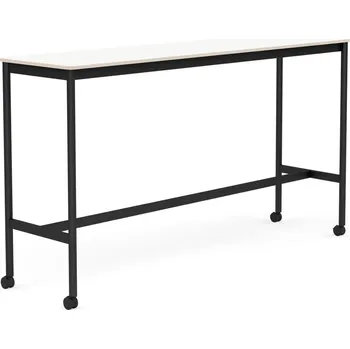 Psací stůl Muuto, Stůl na kolečkách Base laminovaný nohy černé 50 x 190 x 105 cm bílý - Formadore